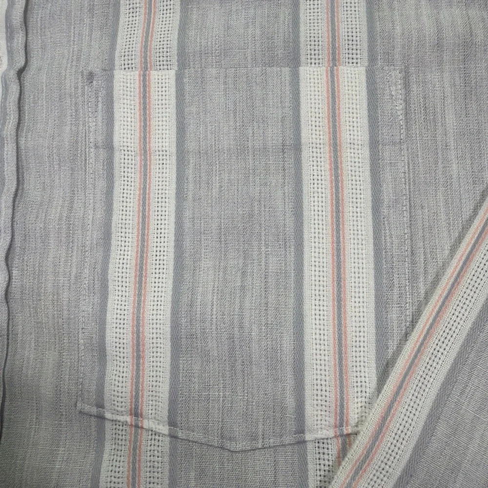 Vintage Dagger Collar Striped Button Up No Iron 70s Jc Penney Classic Large